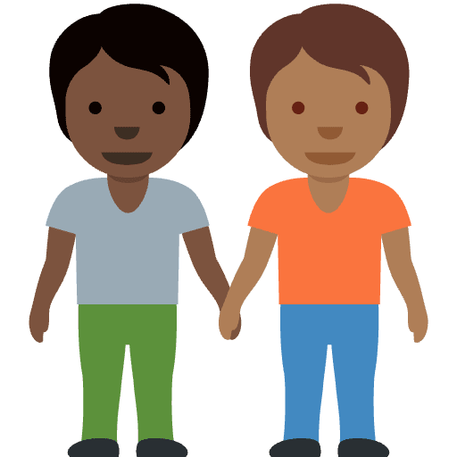 People Holding Hands Dark Skin Tone Medium Dark Skin Tone Emoji from Twemoji Emoji Set
