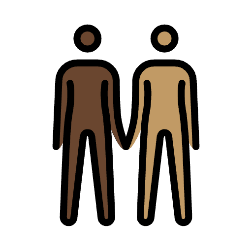 People Holding Hands Dark Skin Tone Medium Skin Tone Emoji from OpenMoji Emoji Set