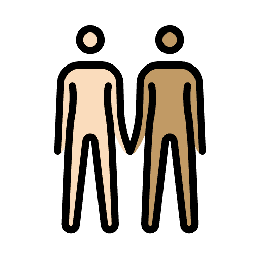 People Holding Hands Light Skin Tone Medium Skin Tone Emoji from OpenMoji Set