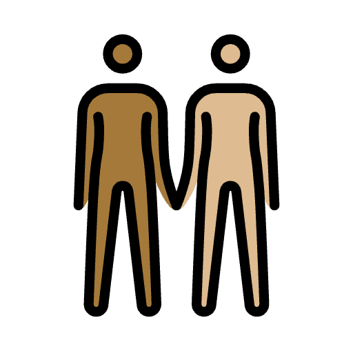 People Holding Hands Medium Dark Skin Tone Medium Light Skin Tone Emoji from OpenMoji Emoji Set
