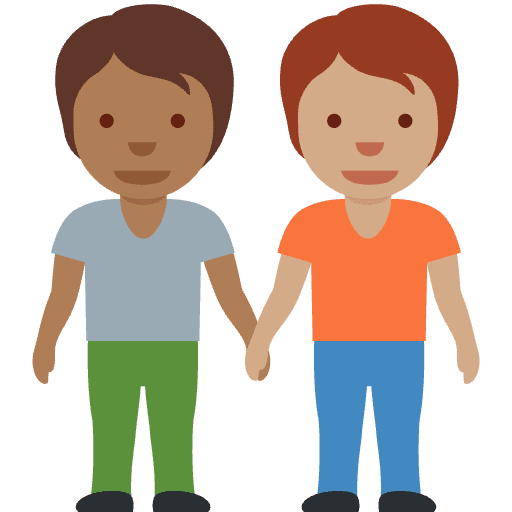 People Holding Hands Medium Dark Skin Tone Medium Skin Tone Emoji from Twemoji Emoji Set