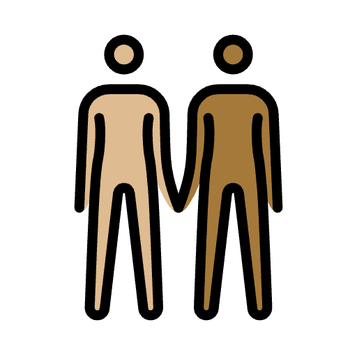 People Holding Hands Medium Light Skin Tone Medium Dark Skin Tone Emoji from OpenMoji Emoji Set