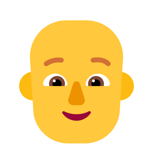 Person Bald Flat Default Emoji from Fluent Emoji Flat Set