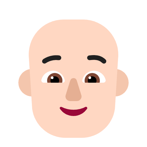 Person Bald Flat Light Emoji from Fluent Emoji Flat Set