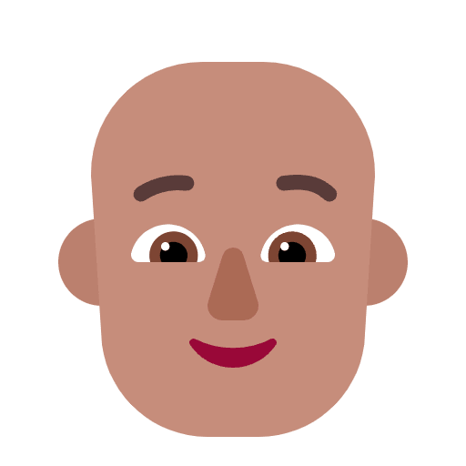 Person Bald Flat Medium Element from Fluent Emoji Flat Set