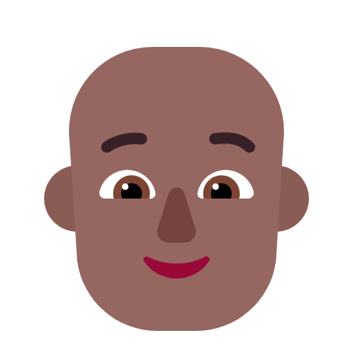 Person Bald Flat Medium Dark Element from Fluent Emoji Flat Set