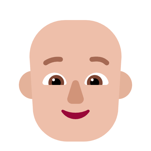 Person Bald Flat Medium Light Emoji from Fluent Emoji Flat Set