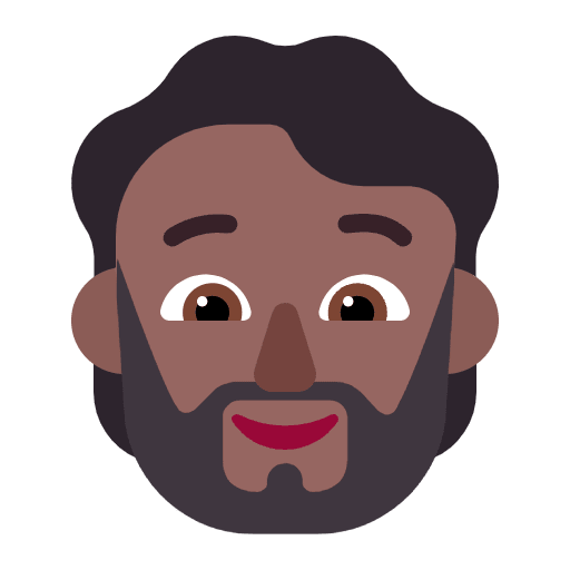 Person Beard Flat Medium Dark Element from Fluent Emoji Flat Set