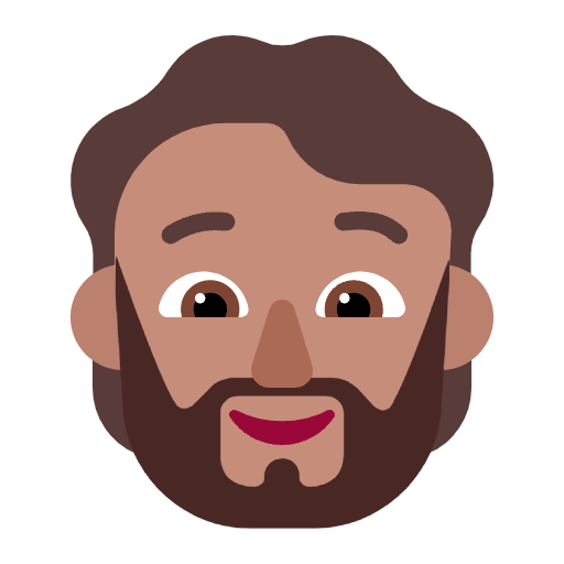 Person Beard Flat Medium Emoji from Fluent Emoji Flat Set