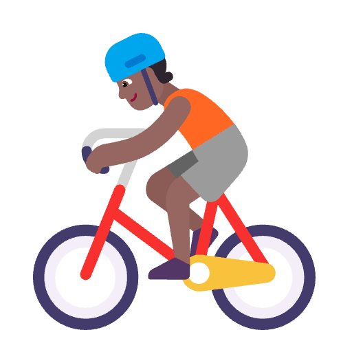 Person Biking Flat Medium Dark Emoji from Fluent Emoji Flat Set