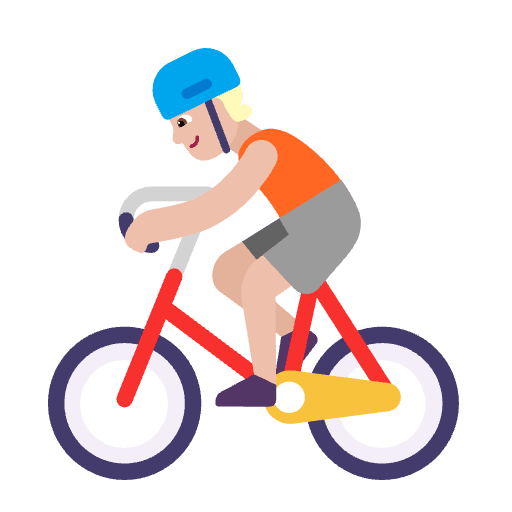 Person Biking Flat Medium Light Emoji from Fluent Emoji Flat Set