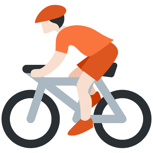 Person Biking Light Skin Tone Element from Twemoji Emoji Set