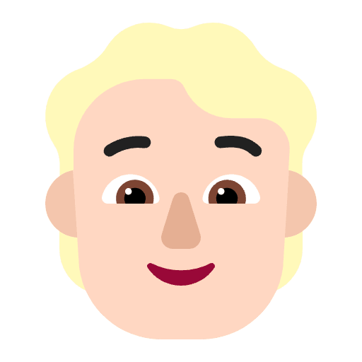 Person Blonde Hair Flat Light Emoji from Fluent Emoji Flat Set