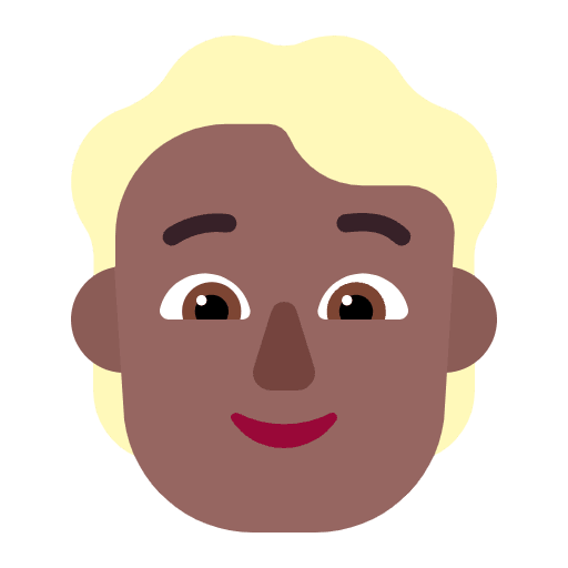 Person Blonde Hair Flat Medium Dark Emoji from Fluent Emoji Flat Set