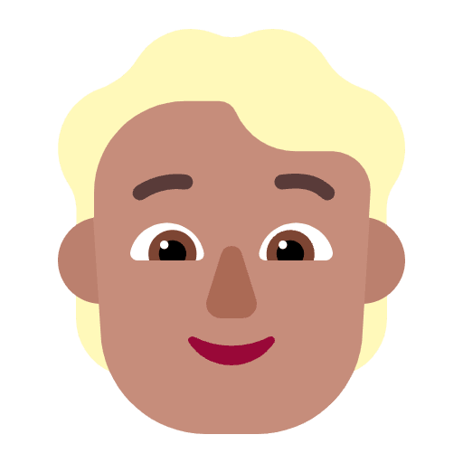 Person Blonde Hair Flat Medium Emoji from Fluent Emoji Flat Set