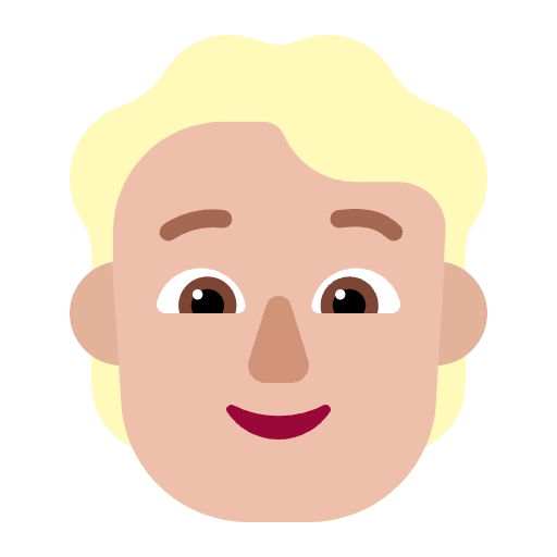 Person Blonde Hair Flat Medium Light Emoji from Fluent Emoji Flat Set