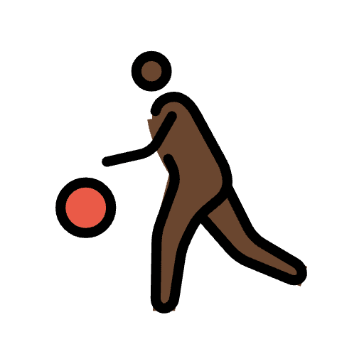 Person Bouncing Ball Dark Skin Tone Emoji from OpenMoji Set