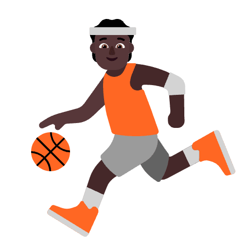 Person Bouncing Ball Flat Dark Element from Fluent Emoji Flat Set