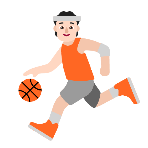 Person Bouncing Ball Flat Light Emoji from Fluent Emoji Flat Set