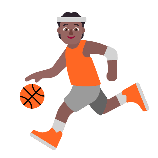 Person Bouncing Ball Flat Medium Dark Emoji from Fluent Emoji Flat Set