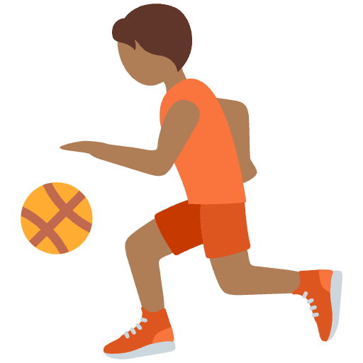 Person Bouncing Ball Medium Dark Skin Tone Emoji from Twemoji Emoji Set