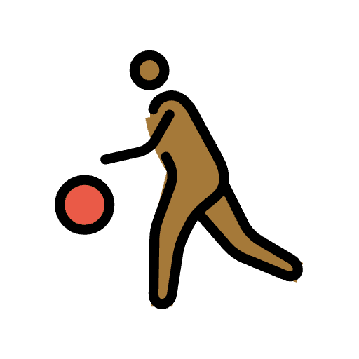 Person Bouncing Ball Medium Dark Skin Tone Emoji from OpenMoji Emoji Set