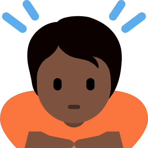 Person Bowing Dark Skin Tone Element from Twemoji Emoji Set
