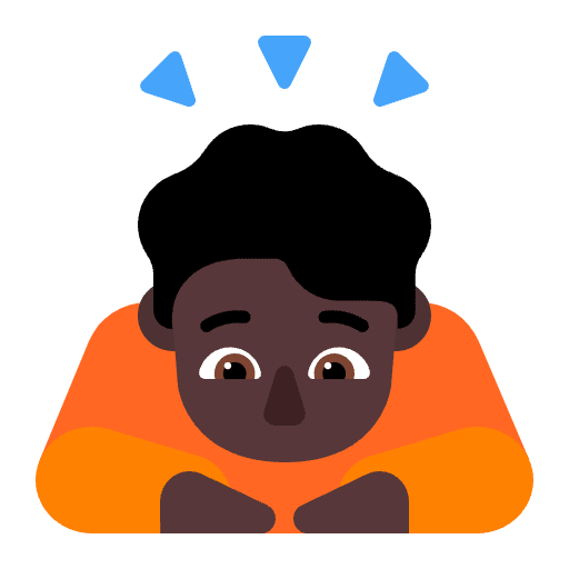 Person Bowing Flat Dark Emoji from Fluent Emoji Flat Set