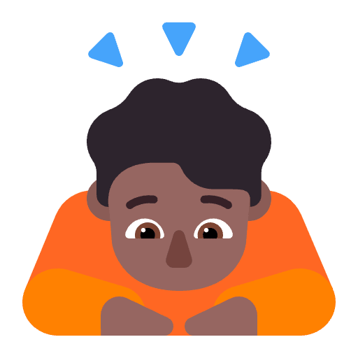 Person Bowing Flat Medium Dark Element from Fluent Emoji Flat Set