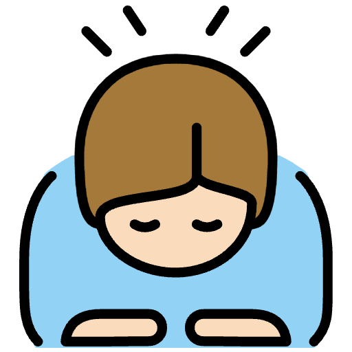 Person Bowing Light Skin Tone Element from OpenMoji Emoji Set