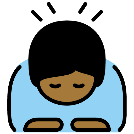 Person Bowing Medium Dark Skin Tone Element from OpenMoji Emoji Set