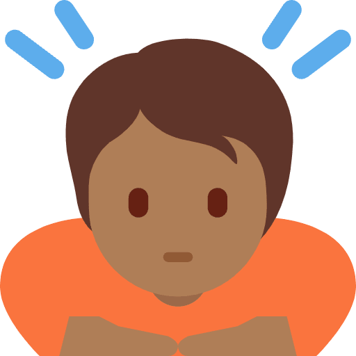 Person Bowing Medium Dark Skin Tone Element from Twemoji Emoji Set