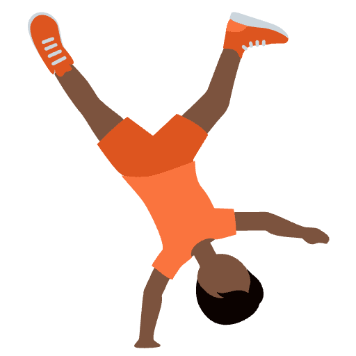 Person Cartwheeling Dark Skin Tone Emoji from Twemoji Emoji Set