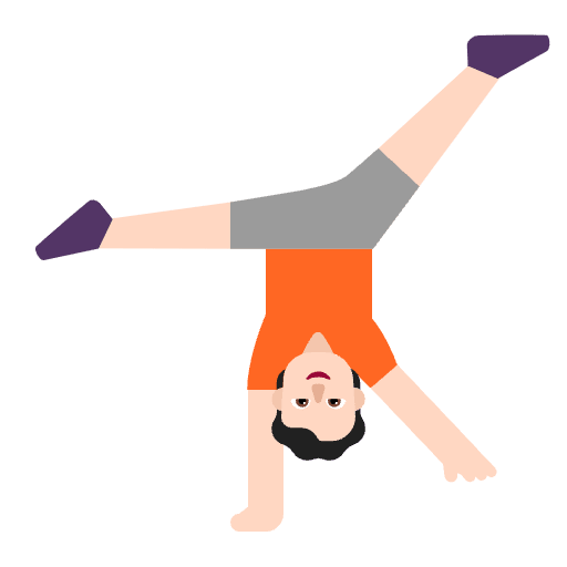 Person Cartwheeling Flat Light Emoji from Fluent Emoji Flat Set