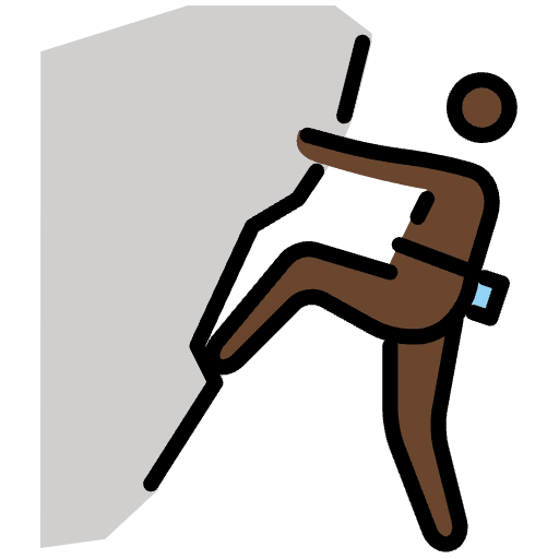 Person Climbing Dark Skin Tone Emoji from OpenMoji Set
