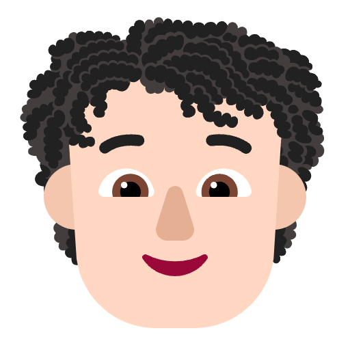 Person Curly Hair Flat Light Emoji from Fluent Emoji Flat Set