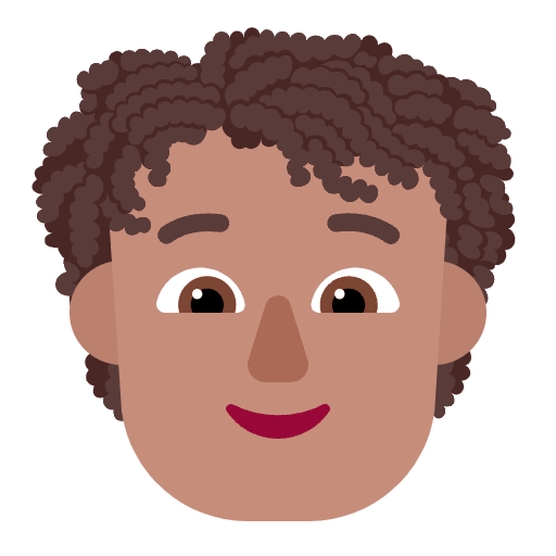 Person Curly Hair Flat Medium Emoji from Fluent Emoji Flat Set