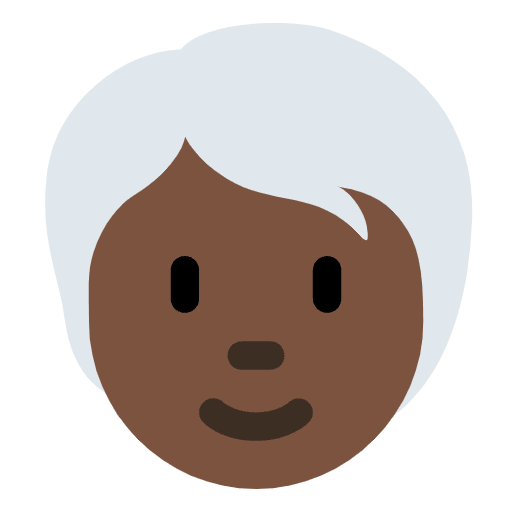 Person Dark Skin Tone White Hair Emoji from Twemoji Emoji Set