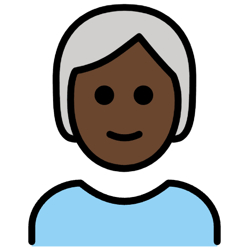 Person Dark Skin Tone White Hair Emoji from OpenMoji Emoji Set