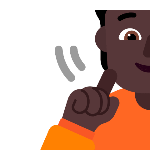 Person Deaf Flat Dark Emoji from Fluent Emoji Flat Set