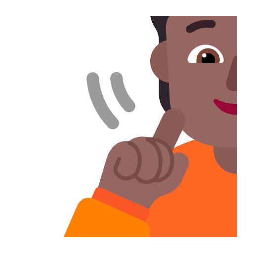 Person Deaf Flat Medium Dark Element from Fluent Emoji Flat Set