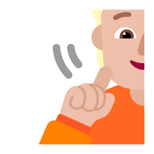 Person Deaf Flat Medium Light Emoji from Fluent Emoji Flat Set