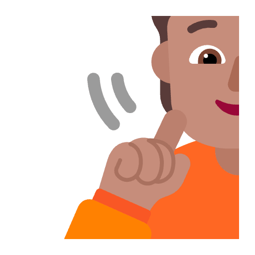 Person Deaf Flat Medium Emoji from Fluent Emoji Flat Set