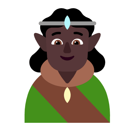 Person Elf Flat Dark Emoji from Fluent Emoji Flat Set