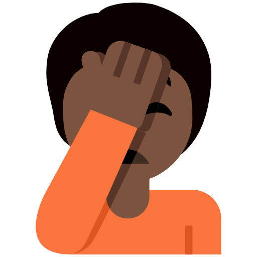 Person Facepalming Dark Skin Tone Element from Twemoji Emoji Set