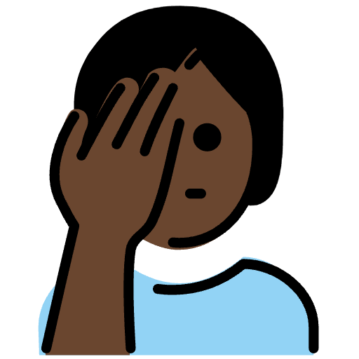 Person Facepalming Dark Skin Tone Element from OpenMoji Emoji Set