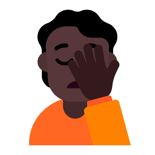 Person Facepalming Flat Dark Emoji from Fluent Emoji Flat Set