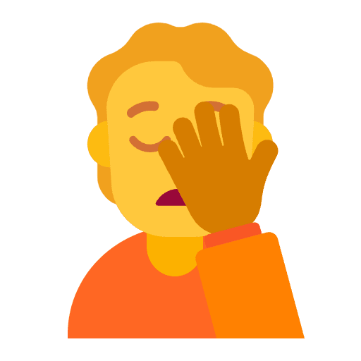 Person Facepalming Flat Default Emoji from Fluent Emoji Flat Set