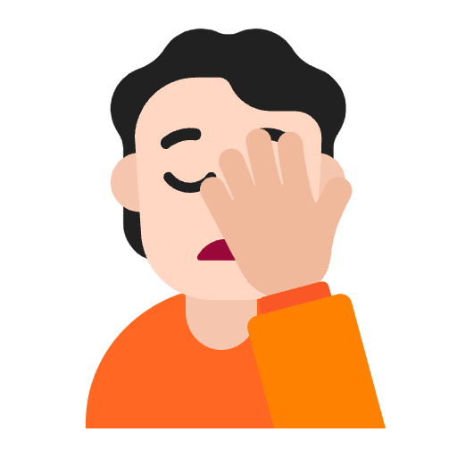 Person Facepalming Flat Light Emoji from Fluent Emoji Flat Set