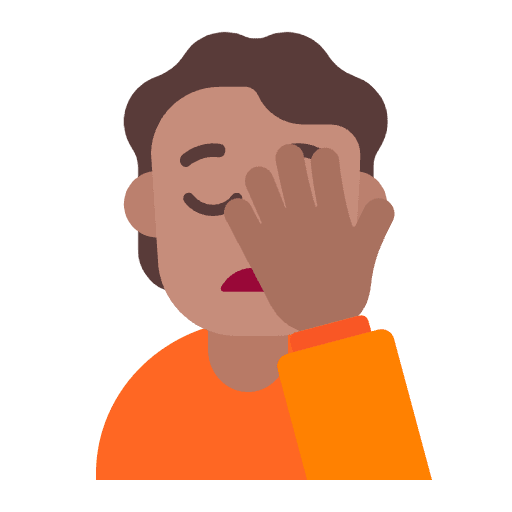 Person Facepalming Flat Medium Element from Fluent Emoji Flat Set